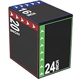 NEWBULIG 3 in 1 Plyometric Jump Box, Plyo Box Jumps for Home Gym, Jumping Boxes for Training, Workout, Exercise, Non-Slip Multi-Use Cushioned, Black 16''*20''*24''
