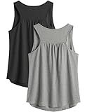PINSPARK Womens Tank Tops Pack Loose Fit Yoga Shirts Moisture Wicking Racer Back Tank Top Flowy Summer Exercise Tops L