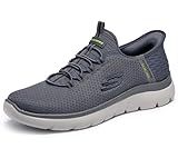 Skechers Men's Summits High Range Hands Free Slip-in Sneaker, Charcoal, 10