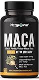 Natgrown Organic Maca Root Powder Capsules - Black, Red & Yellow - 1500 mg per Serving - Gelatinized Peruvian Maca Supplement - Non-GMO, Gluten-Free, Vegan - (120 Count)