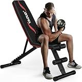 Weight Bench Press, Adjustable Workout Benches for Home Gym Dumbbell Exercise, 880 LB Stable Incline Decline Bench for Full Body Workout, 2 Sec Fast Folding Strength Training Sit up Bench