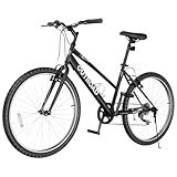 Max4out 26 inch 7-Speed Commuter Bicycle,Men's Cruiser Bike/Mountain Bike/Hybrid Bicycle,V Brake,Metal Frame, Adult Bike (Black, White, Blue, Green, Purple, Pink)