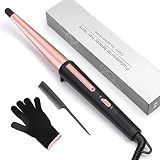JAETON Hair Curling Iron Wand 0.5-1",210℃ for Classic Curls&Natural Waves