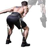 INNSTAR Vertical Jump Trainer for Volleyball Basketball Home Gym, Jump Machine Resistance Bands, Easy to Carry, Adjustable Jump Training Equipment (Camouflage 90Lbs)