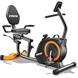 Recumbent Exercise Bike for Home Use, Quiet Recumbent Stationary Bikes for Adults & Seniors, 16-Level Resistance, Adjustable Seat, Supports 400LB, Pulse Sensors & LCD Display
