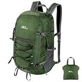MoKo Hiking Backpack, 40L Large Capacity Camping Backpack with Multiple Pockets, Tear-Resistant Travel Daypack for Men Women, Packable and Lightweight Hiking Daypack for Travel Camping Outdoor, Olive