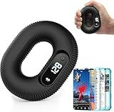 LVPIMAN Smart Grip Strength Trainer with LED Display & Interactive App Game, Hand Grip Strengthener for Men Women, Adjustable 40lb Resistance Hand Exerciser for Forearm Finger, Stress Relief & Fitness Gadget, Black