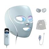 Shark CryoGlow LED Face Mask with Under-Eye Cooling, Anti-Ageing & Blemish Repair, Red & Blue LED, Infrared Light Therapy, USB-C, Remote Control, Storage Bag, Blue Frost, FW312