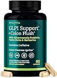 Etta Vita Colon Cleanse + GLP-1 Supplement Weight Loss & Energy - Appetite Suppressant & Fat Burner for Women and Men with Berberine, Yerba Mate, Psyllium Husk, Senna Leaf, Lemon, Black Garlic