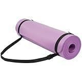 Fitvids 1/2-Inch Thick High Density Foam Exercise Yoga Mat with Carrying Strap, For Cushioning The Body Against Hard Floors, Taro Purple