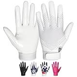 RIGWARL Football Gloves Adult Men, Youth Kids Football Gloves with Super Sticky Grip, Receiver Glove Best Gift for Adult Youth Kids Boys 8-12