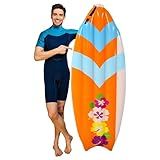 4E's Novelty 5.5 Feet Inflatable Surf Board, Pool Luau Party Decoration Toy for Beach Inflatable Surfboard Float for Adults Kids Surfing Hawaiian Luau Beach Summer Party Prop Decoration
