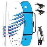 Own The Wave New Zealand ‘Clawstrike’ 4’3ft Soft Top Surfboard for Kids Beginner Lightweight Hybrid Foam Surf Board with Carry Bag Made from Recycled Plastics