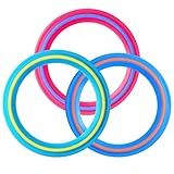 JEEFUD Flying Disc for Kids Adults 11 inch Flying Ring, 3 Pack Beach Backyard Sports Play Soft Discs, Sport Outdoor Toy Gift for 4+ Year Old Boys Girls Family (3PCS (Blue，Pink&Turquoise))