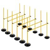 Voodans Adjustable Height Agility Hurdle Set Multi-Function Soccer Trainning Pole Set Coaching Sticks with Rubber Base (Pack of 6, 3.3 FT)