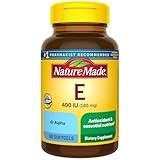Nature Made Vitamin E 180 mg (400 IU) dl-Alpha, Dietary Supplement for Antioxidant and Skin Support, 180 Softgels, 180 Day Supply