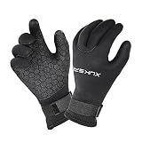 XUKER Water Gloves 3mm Neoprene Five Finger for Men Women, Blk M