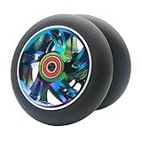 Z-FIRST 2pcs Replacement 120mm Pro Scooter Wheel with ABEC 9 Bearings Fit for MGP/Razor/Lucky Pro Scooters (W-Rainbow)