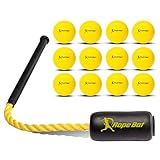 Rope Bat - Ultimate Rope Bat Hitting System Combo w/ 12 Smushballs - Baseball & Softball Swing Trainer, Training Tool, Batting Aid