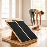Frylr Slant Board for Exercise, Calf Stretch Board, Foot Stretcher, Portable Foldable Wooden Wedge with 500 lb Capacity, Non-Slip Design, Carry Handle for Home, Gym and Office, Natural Wood