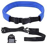 Wisdompro Swim Training Belt, 2M Swim Bungee Cords Resistance Band, Swim Tether Stationary Swimming Harness, Static Swimming Belt for Pool - Blue