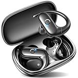 kurdene Wireless Earbuds Bluetooth Headphones Sport,Over Ear Buds with Deep Bass Sound,60Hrs Playtime Earphones Redesigned Comfort Fit with Earhooks for Running,Meeting,Workout-Black