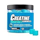 Creatine Monohydrate Gummies,Complex 9000 MG for Men & Women,Pre-Workout Gummies with BCAA, L-Carnitine, Taurine & Vitamin B12 for Enhanced Strength, Energy & Muscle Growth,0 Sugar, Vegan-120 Count