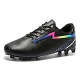 Men’s Soccer Shoes Low-Tops Non-Slip Lace-Up Football Cleats Outdoor Sports Athletic Spikes Indoor Baseball Lacrosse Sneaker Black EU 45