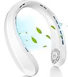 Neck Fan, Portable Fan around Neck, 5200mAh Battery Operated Wearable Personal Fan with USB Rechargeable, 3 Wind Speed,Ultra Quiet, Bladeless,Headphone Design for Travel, Men Women