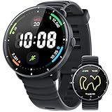 Parsonver Smart Watch for Swimming, 5ATM Waterproof Watch for Pool & Open Water, AI Swim Analysis, Built-in GPS & Compass, AMOLED Fitness Trackers 100+ Sports Modes, Heart Rate & Sleep Monitor, Black
