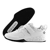 MANUEKLEAR Strong Anti-Slip Deadlift Lifting Squat Shoes for Men, Professional Training Weightlifting Shoes for Men and Women with Rubber Non-Slip Sole Bright White
