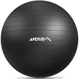 APEXUP Yoga Ball Exercise Ball, Anti Slip Stability Ball Chair, Heavy Duty Large Gym Ball for Fitness, Balance, Core Workout and Physical Therapy (XL (27"~30") 75cm, Black)