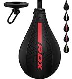 RDX Speed Bag Boxing Ball, Maya Hide Leather Dodge Striking Target with Additional Bladder, MMA Muay Thai Punching Workout Kicking Martial Arts Training Home Gym Exercise Speedball