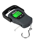 Fishfun Digital Fish Scale, Electronic Hanging Fish Weight Scale with Large Handle & Measuring Tape, 110lb/50kg Fishing Scale, 3 AAA Batteries Included, Fishing Gifts for Men