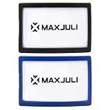 MAXJULI Ski Goggles Pass Holder 2 Pack (Black-+Blue-)