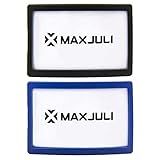 MAXJULI Ski Goggles Pass Holder 2 Pack (Black-+Blue-)