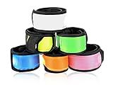esonstyle 6 Pack LED Light Up Band Slap Bracelets, Night Safety Wrist Band for Cycling Walking Running Concert Camping Outdoor Sports