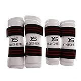 LEIPUPA Taekwondo Shin Guard/Leg Protector + Arm Guard/Elbow Protector Set - White, S