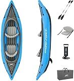 Bestway Hydro-Force 2-Person Cove Champion Inflatable Kayak Set | Includes Kayak, 2 Aluminum Paddles, Hand Pump, 2 Fins, and Carry Bag