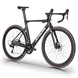 SAVADECK Carbon Fiber Road Bike, Hydraulic Oil Disc Bike with Carbon Fiber Frame and Wheelset, Lightweight Full Carbon Racing Bicycle with Shimano R7120 24S Shift Set for Adults(Black,54cm)