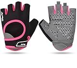 AYRO Breathable Weight Lifting Gym Workout Gloves with Extra Grip for Men & Women, Excercise Gloves with Full Palm Protection, Removal with Durable Closure, for Weightlifting (Pink, Large)