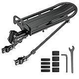 Bike Rear Rack Retractable Aluminum Alloy Bicycle Cargo Rack Mount Cycle Luggage Carrier Rear Seat Post Rack(Upgraded Version), Max Weight 55lb