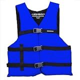 Airhead General Purpose Life Jacket for Adults & Kids - US Coast Guard Approved Life Vest for Men, Women, Youth, Child & Infant, Boating Safety PFD for Fishing & Swimming, Youth 50 - 90 Lbs, Blue