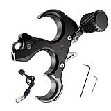 Compound Bow Aid Releaser with Wrist Straps and Adjustment Tool,Archery Release Aids with 3 Thumb Release Adjustable,Aluminum Alloy Aids.for Left and Right Handers. (Black)