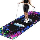 Isyorefam Large Rubber Jump Rope 63"L x 24"W x 0.25" Th Shock Absorbing & Non-Slip Design with Diatom Mud Layer Indoor/Outdoor Exercise Mat for Home Gym, Fitness & Training-Blue