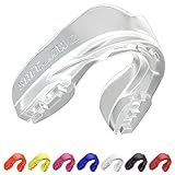 SAFEJAWZ Sports Mouthguard Slim Fit, Adult and Junior Mouth Guard with Case for Boxing, Basketball, Lacrosse, Football, MMA, Martial Arts, Hockey and All Contact Sports (Adult 12+ Years, Clear)