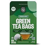 FGO Organic Green Tea, 100 Count Eco-Conscious Tea Bags, Caffeinated, Resealable Pouch, Packaging May Vary (Pack of 1)