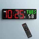 LUCORB Gym Clock Timer, Workout Clock with Seconds | 5 Display Modes, 4 Alarms | Remote Control Countdown Timer Wall for Home Gym Garage Living Room Classroom Office