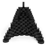 AceFox 100-Pack Official Regulation Ice Hockey Pucks - 6oz, 3" Diameter, 1" Thick - Black Practice Pucks for Training & Games