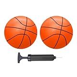 ABAJI Mini Basketballs Orange 2 PCS 5" Set with Random Color Pump Needle Durable Material for Mini Hoop Toddlers Kids Teenagers for Pool Indoors Outdoors